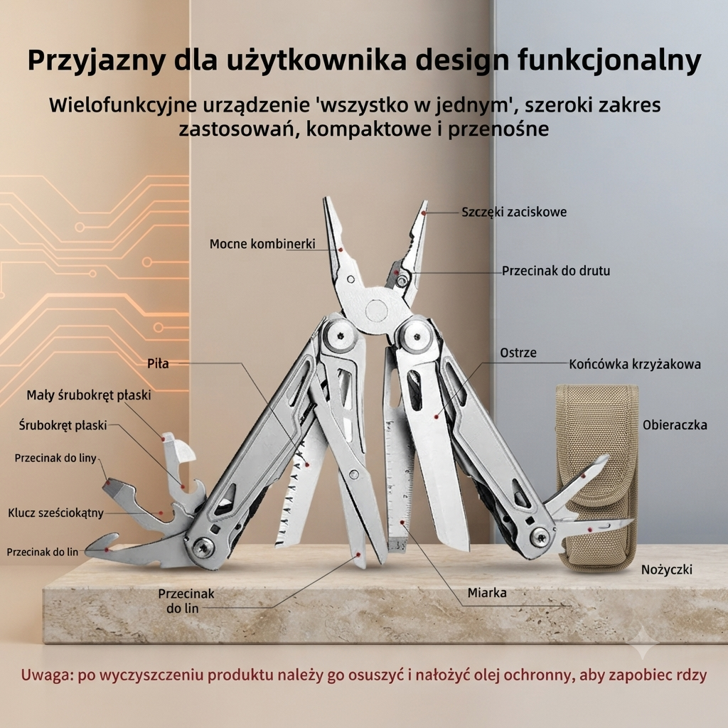 Wielofunkcyjne Szczypce ze Stali Nierdzewnej — 30 Narzędzi w Jednym